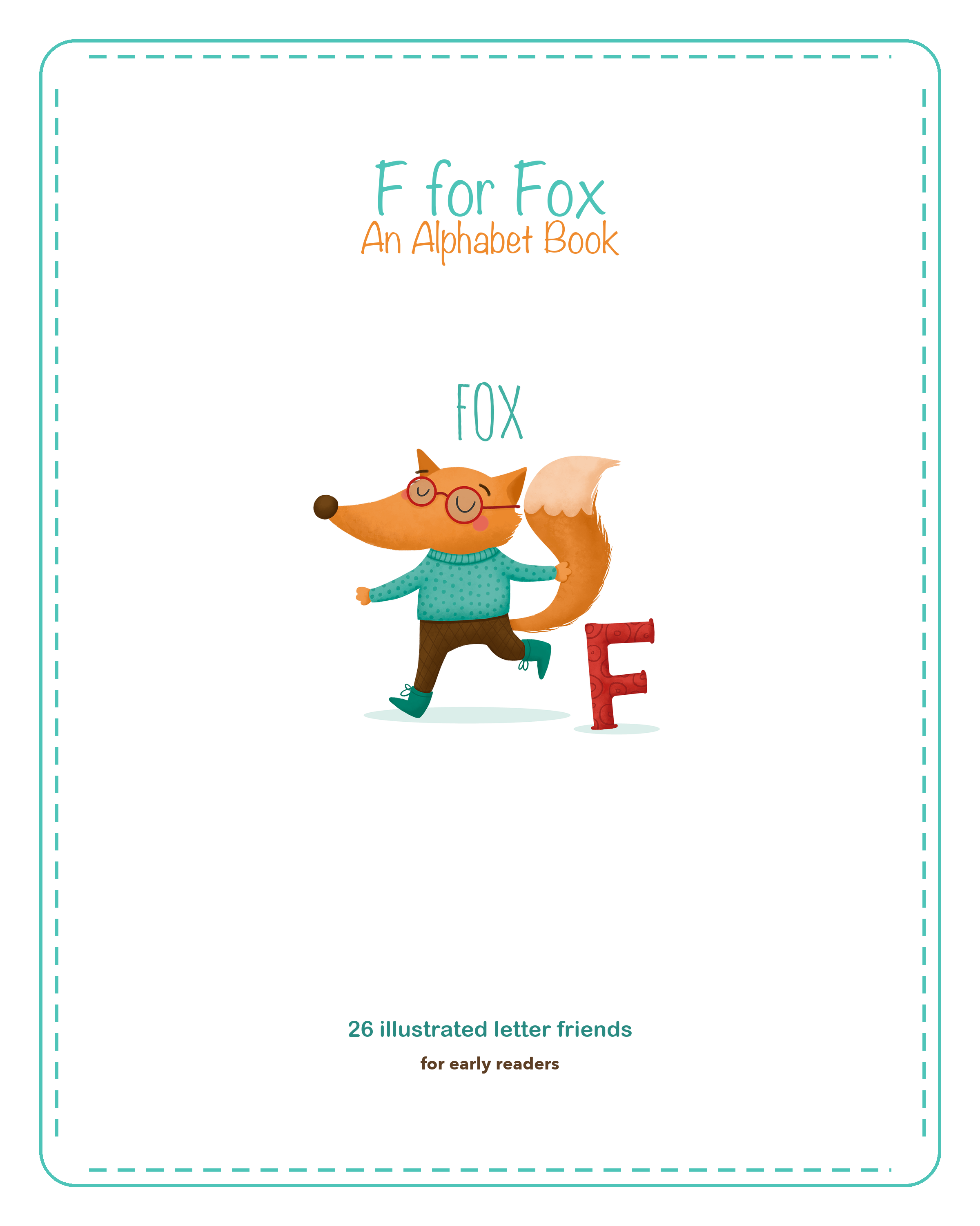F for Fox alphabet book cover showing the fox character
